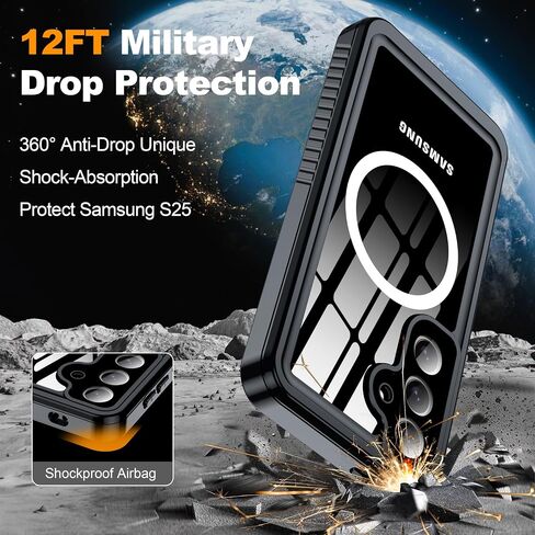 Antshare Magnetic لـ Samsung Galaxy S25 Ultra Case مقاومة للماء ، [IP68 تحت الماء] in Kuwait