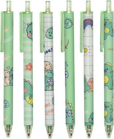 YYaaloa 12pcs Cute dinosaur Pens Black Gel Ink Pens Retractable 0.5mm Gel Pens in Saudi Arabia