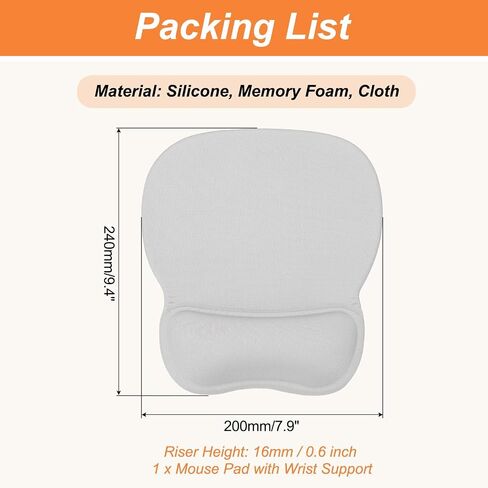 PATIKIL Gel Mouse Pad with Wrist Rest, Ergonomic Mouse Pad Comfortable Memory Foam Non-Slip Base Soft for Computer Laptop Office Home, Gray in Saudi Arabia