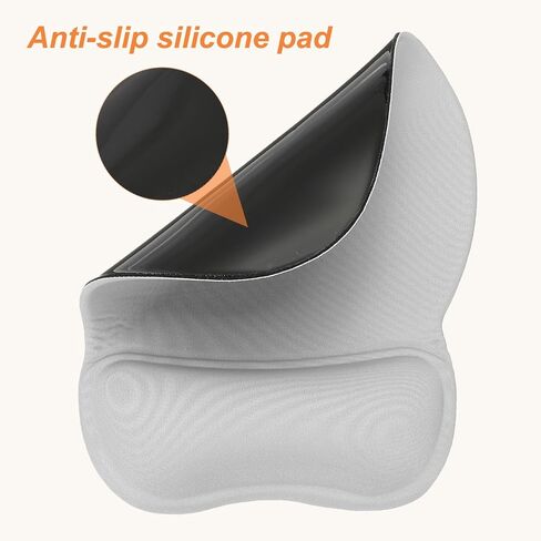 PATIKIL Gel Mouse Pad with Wrist Rest, Ergonomic Mouse Pad Comfortable Memory Foam Non-Slip Base Soft for Computer Laptop Office Home, Gray in Saudi Arabia