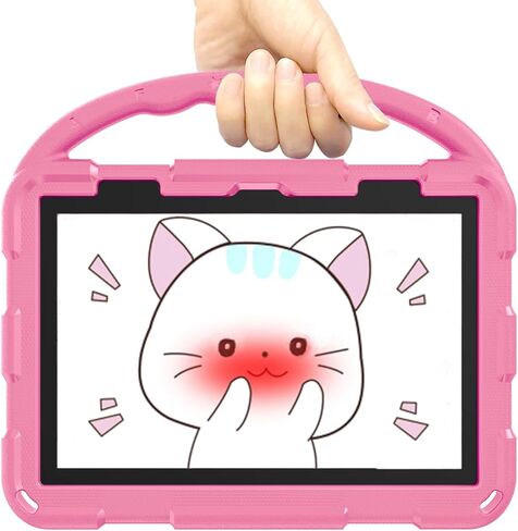 Fire HD 8 Case for Kids (2024/2022/2020 الإصدار ، الجيل الثاني عشر/العاشر) ، لا يتوافق مع iPad Samsung ، ودود إثبات الصدمة ، و 360 موقف قبضة دوارة ، ومقبض مقبض محمول (وردي) in Kuwait