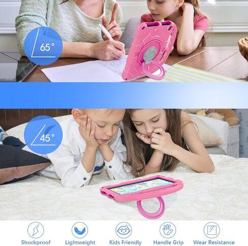 Fire HD 8 Case for Kids (2024/2022/2020 الإصدار ، الجيل الثاني عشر/العاشر) ، لا يتوافق مع iPad Samsung ، ودود إثبات الصدمة ، و 360 موقف قبضة دوارة ، ومقبض مقبض محمول (وردي) in Kuwait