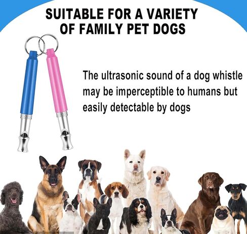 Dog Whistle with Lanyard Whistle to Stop Barking Neighbors Dog Provides The Perfect Bark Control and Effective Memory Training for All Dog Breeds (Pink+Blue, 2 Pcs) in Saudi Arabia