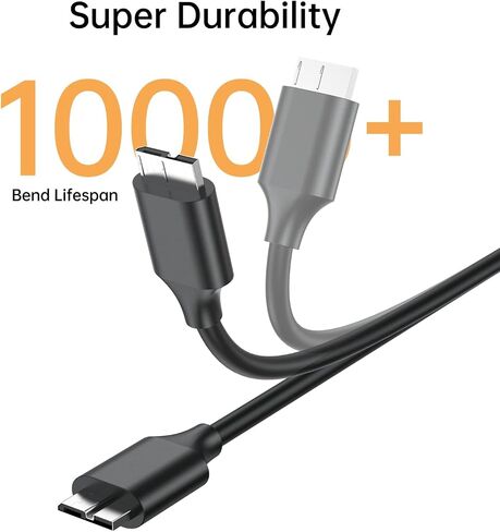 كبل محرك الأقراص الصلبة USB C ، 10 جيجابت في الثانية MICRO-B إلى سلك كابل USB-C 1 قدمًا ، كابل محرك أقراص ثابت خارجي ، سلك USB 3.0 MICRO-B متوافق مع MacBook Pro/Air ، iPad/tablet ، iPhone ، Galaxy S24 ، WD ، HDD ، SSD in Kuwait