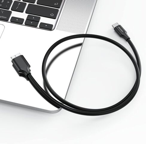 كبل محرك الأقراص الصلبة USB C ، 10 جيجابت في الثانية MICRO-B إلى سلك كابل USB-C 1 قدمًا ، كابل محرك أقراص ثابت خارجي ، سلك USB 3.0 MICRO-B متوافق مع MacBook Pro/Air ، iPad/tablet ، iPhone ، Galaxy S24 ، WD ، HDD ، SSD in Kuwait