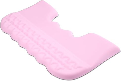 MOSISO Keyboard Stand with Wrist Rest, PU Leather Ergonomic Unique Wing Curved Edge Keyboard Riser with Wrist Rest Pad, Non-Slip Base Easy Typing Cushion with Memory Foam for Home Office, Pink in Saudi Arabia