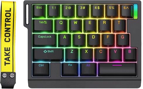 HE30 Rapid Trigger Magnetic Switch Gaming Keyboard,One-Handed Hall Effect RGB HotSwap Adjustable Actuation 8kHz Hyper Fast Mini Macro Gasket E-Sports Keypad Ergonomic Mechanical Keyboard (Black) in Kuwait