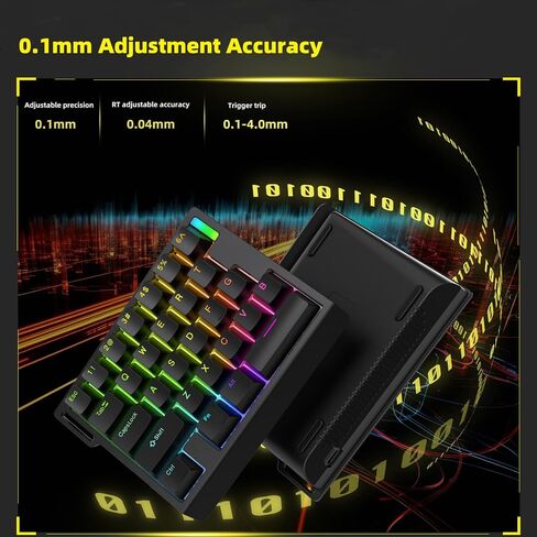 HE30 Rapid Trigger Magnetic Switch Gaming Keyboard,One-Handed Hall Effect RGB HotSwap Adjustable Actuation 8kHz Hyper Fast Mini Macro Gasket E-Sports Keypad Ergonomic Mechanical Keyboard (Black) in Kuwait