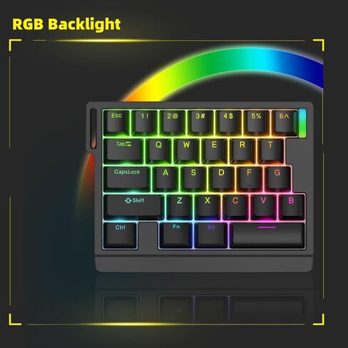 HE30 Rapid Trigger Magnetic Switch Gaming Keyboard,One-Handed Hall Effect RGB HotSwap Adjustable Actuation 8kHz Hyper Fast Mini Macro Gasket E-Sports Keypad Ergonomic Mechanical Keyboard (Black) in Kuwait