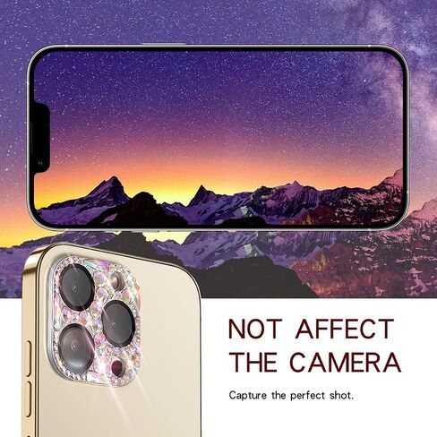 Cavdycidy Bling Diamond Camera Lens Protector for iPhone 12 ＆ iPhone 12 Mini ＆ iPhone 11, Metal Glitter Gem Camera Cover，9H Tempered Glass Lens Full Screen Protector with 3D Rhinestone Sparkle in Saudi Arabia