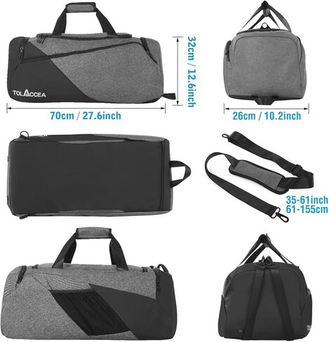 Tolaccea Small Gym Bag for Women Men, 25L Lightweight Duffle Bag for Travel, Waterproof Sports Bag with Shoe Compartment & Wet Pocket, Mini Carry on Weekender Overnight Bags for Workout Swimming in Saudi Arabia