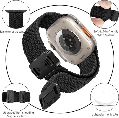 4 حزمة مضفر النطاق المغناطيسي متوافق مع نساء Apple Watch Men 49mm 46mm 45mm 44mm 42mm (2024 Series 10) 41mm 40mm 38mm ، حزام حلقة رياضية نايلون تمتد لـ IWatch Ultra 2/1 10 9 8 SE 7 6 5 3 2 1 1 1 1 in Kuwait