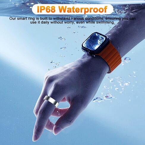 2025 Smart Ring Health Tracker with Blood Pressure Monitor, IP68 Waterproof Health Ring for Blood Oxygen Heart Rate SpO2 Sleep Monitor, Bluetooth Connect Fitness Ring for Multi-Sports Tracking in Saudi Arabia