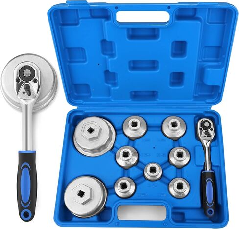 BETOOLL 23pcs Oil Filter Wrench Set, Oil Filter Socket Set with 65, 67, 72, 73, 74, 75, 76, 79, 84, 89, 91, 92, 95, 101mm, Compatible with Toyota VW BMW ‌GMC Sierra Ford Volvo in Kuwait