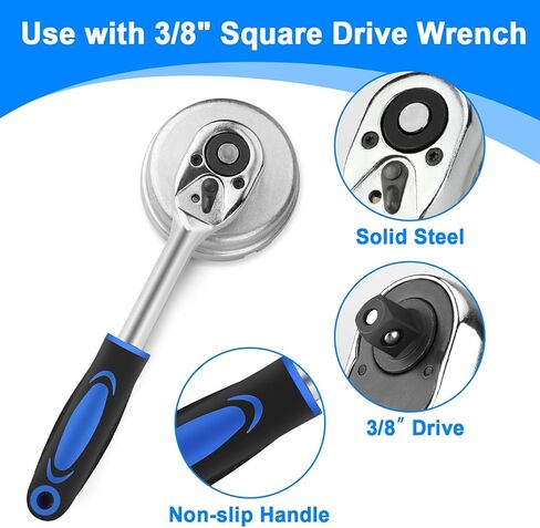 BETOOLL 23pcs Oil Filter Wrench Set, Oil Filter Socket Set with 65, 67, 72, 73, 74, 75, 76, 79, 84, 89, 91, 92, 95, 101mm, Compatible with Toyota VW BMW ‌GMC Sierra Ford Volvo in Kuwait