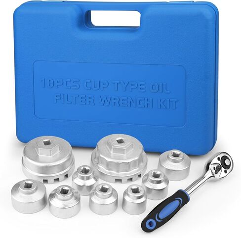 BETOOLL 23pcs Oil Filter Wrench Set, Oil Filter Socket Set with 65, 67, 72, 73, 74, 75, 76, 79, 84, 89, 91, 92, 95, 101mm, Compatible with Toyota VW BMW ‌GMC Sierra Ford Volvo in Kuwait