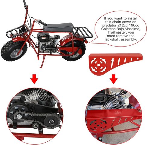 GREHUA غطاء حماية سلسلة الدراجة الصغيرة لـ Predator 212cc 196cc 5.5hp 6.5hp Clone Engine Coleman CT200U CT200U-EX BT200X Baja Warrior Massimo MB165 MB200 Doodlebug DB30 Motovox MBX10 Minibike أجزاء in Kuwait