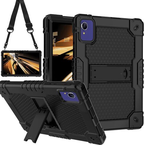 Case for 10.1 inch Tablets - Built in Kickstand Shoulder Strap (Black/Black) in Saudi Arabia