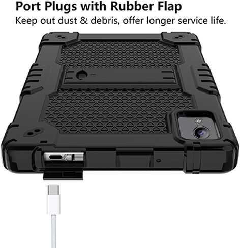 Case for 10.1 inch Tablets - Built in Kickstand Shoulder Strap (Black/Black) in Saudi Arabia