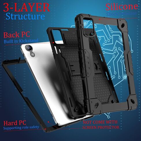 Case for 10.1 inch Tablets - Built in Kickstand Shoulder Strap (Black/Black) in Saudi Arabia