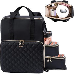 Nail Polish Organizer Backpack Holds 84-93 Bottles and a Nail Lamp, Nail Tech Storage Case Large Nail Polish Bag with 3 Removable Boxes and Tools Organizer Sections(Pink) in Saudi Arabia