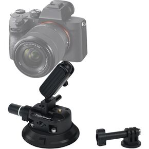 4.5"/14cm Camera Suction Cup Mount with Ball Head Quick Release Magic Arm Metal on Car Boat Windshield Window for Camera/DSLR Action Video Shooting