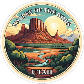 Valley of The Gods Utah Sticker 4 Inch - Waterproof Vinyl Decal for Laptop Water Bottle Car Tumbler - Durable Aesthetic Long-Lasting Stickers for Adults ID44990