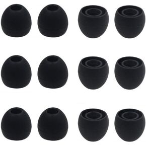 12PCS Small Size Replacement Silicone Ear Tips Ear Buds Eartips Eargels Ear Cap for Powerbeats Pro, BeatsX, Senso, TOZO, Sony & Other Inner Hole 3.8mm Earbud in-Ear Headphones,Black,S