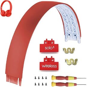 Solo 3 Replacement Headband & Hinge Replacement for Beats Solo 3 Headphone,Durable Repair Kit Replacement Parts Set(Red