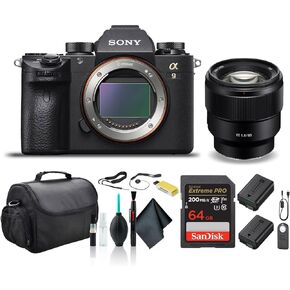 Sony Alpha a9 Mirrorless Camera ILCE9/B with Sony FE 24-70mm Lens, Soft Bag, Additional Battery, 64GB Memory Card, Card Reader, Plus Accessories