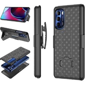 Moto G Stylus 2022 4G CASE ، Motorola G Stylus 2022 4G Phone Holster ، Armor Defender Locking حزام دوارة حزام حزام Kickstand Hight Office Cover Cover [Black]