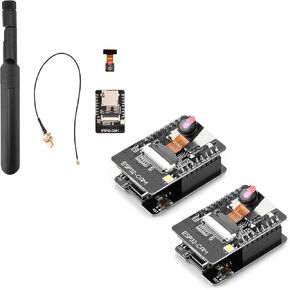 ESP32-CAM WF+BT Development Board Enhanced with External Antenna Interface and 2Pcs ESP32-CAM-MB Development Board ESP32 Wi-Fi BT Board with 2MP OV2640 Camera Module Type-C to Serial Port