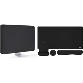 MOSISO Large Mouse Pad&Keyboard Wrist Rest&Mouse Wrist Rest&Coaster&Monitor Dust Cover 26, 27, 28, 29 inch Anti-Static Dustproof LCD/LED/HD Computer Screen Protective Sleeve for 26-29 inch PC, Black