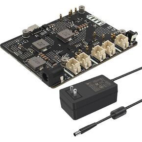 Geekworm X1203 5V UPS Shield+ DC 12V 5A Power Adapter for Raspberry Pi 5| Max 5.1V 5A Output|Wide 6-18V Input|Auto Power On|Safe Shutdown|Power Loss Detection