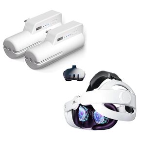 5000mAh Battery Pack for Oculus Quest 2 (Pack of 2),Pressure-Free Head Strap for Meta Oculus Quest 3