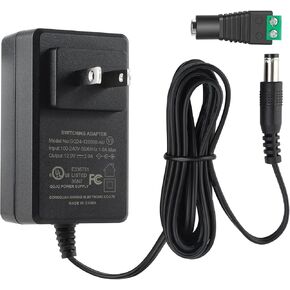 محول 12V AC/DC 2A 24W - AC 100-240V إلى DC 12 V2A محولات لأضواء الشريط LED ، كاميرا CCTV