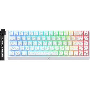 JOMKIZ MCHOSE ACE 68 Pro Wired Magnetic Switch Mechanical Gaming Keyboard, Rapid Trigger 60% Hall Effect Keyboard, Hyper-Fast Adjustable Actuation, 8K Hz Polling Rate, RGB HotSwap, for PC/Mac, White