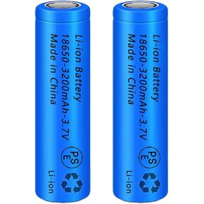 18650 Rechargeable Battery 3.7V 3200mAh 18650 Button top 18650 Lithium Rechargeable Batteries for Headlamp, LED Flashlight