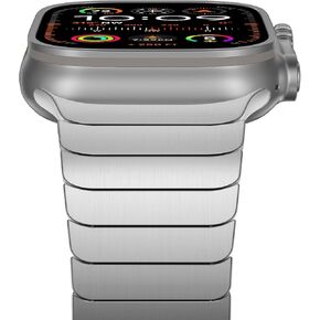 iiteeology Compatible with Apple Watch Bands 46mm/49mm/45mm/44mm/42mm/41mm/40mm, Luxury Stainless Steel Link Bracelet for Apple Watch Ultra 2/Ultra/Series 1-10, 1 Bead