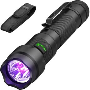 ULTRAFIRE 395nm UV Flashlight,Blood Tracking Light Flashlight, Rechargeable 15W High Power Ultraviolet Blacklight for Pet Urine Detection,Resin Curing,Minerals,Blood Trail Tracking 502UVN PRO