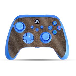 Glossy Glitter Gaming Skin Compatible with PowerA Xbox Series X|S Enhanced Wired Controller - Brown Linen - Premium 3M Vinyl Protective Wrap Decal Cover | Crafted in The USA by MightySkins