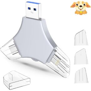 محرك أقراص USB 3.0 فلاش 64 جيجابايت لجهاز iPhone ، 3in1 عصا تخزين حارس مرمى صور الذاكرة الخارجي لالتقاط الصور/الفيديو/البيانات/النسخ الاحتياطي ، V8.45HIGH