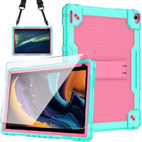 for YQSAVIOR Tab CP10 10.1" Case/Coopers Tab CP10 10.1 inch Case with Screen Protectror Built in Shoulder Strap & Kickstand for YQSAVIOR/Coopers Tab CP10 10.1" Tablet (Red/Black/1PC)