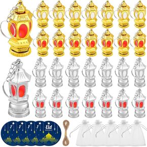 30 Sets Ramadan Gifts 30 Pcs Ramadan Mini Keychain Flashlights LED Pocket Lantern Keyring Light 30 Pcs Eid Mubarak Gift Tags 30 Pcs White Organza Bags with Rope for Ramadan Mubarak Party Supplies