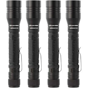 LUXPRO LP290V3 LED Flashlight - Bright 300 Lumens with 3 Light Modes - Aircraft-Grade Aluminum with IPX4 Waterproof Protection & Patented TackGrip - Camping, Outdoor, Home - Batteries Included 4 Pack