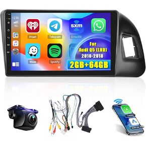 Hikity Android Car Stereo for Audi Q5 (LHD) 2010-2018 Radio 2+64GB 9 Inch Touchscreen Car Radio Carplay Android Auto Support GPS Navigation WiFi Bluetooth FM EQ Backup Camera