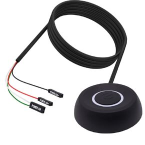 PC Power Button Switch Desktop Computer Power Switch External Computer Motherboard Remote Start Button Extension Cord with LED Light -1.8M /5.9FT Black