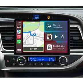 ASURE 13.1 inch Car Stereo Radio GPS Navigation Unit for Toyota Highlander 2014-2019 - 2K HD Touchscreen, Wireless CarPlay & Android Auto, 4GB RAM + 64GB Storage, DSP, Bluetooth, SWC