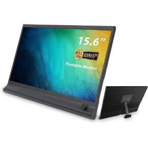 Portable Monitor with Bracket - 15.6inch FHD 1080P RGB IPS Travel Monitor Dull USB C Computer Monitor External Screen HDMI Gaming Monitor Laptop Second Screen External for PC Laptop