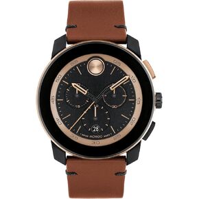 Movado Bold TR90 Men's Sport Watch - Swiss Quartz Chronograph Movement, Leather Strap - 3 ATM Water Resistance - Luxury Fashion Timepiece for Him - 43.50mm